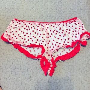 Victorias Secret ruffled boy short panty velour hearts